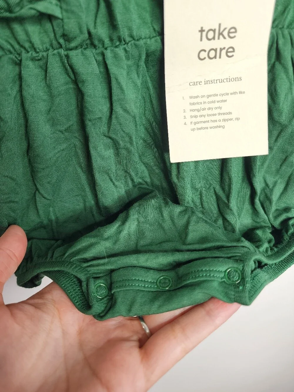 Kyte BABY Green Ruffle Long Sleeve Romper